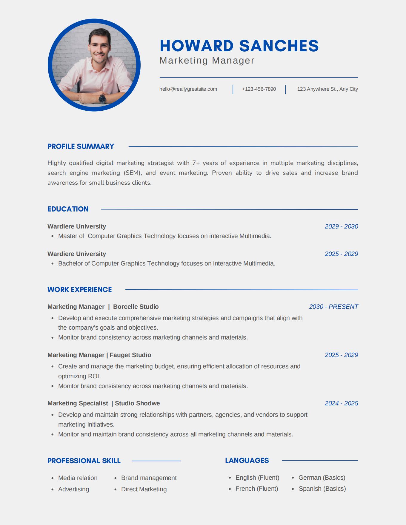 Marketing-Manager-Professional-CV-Resume