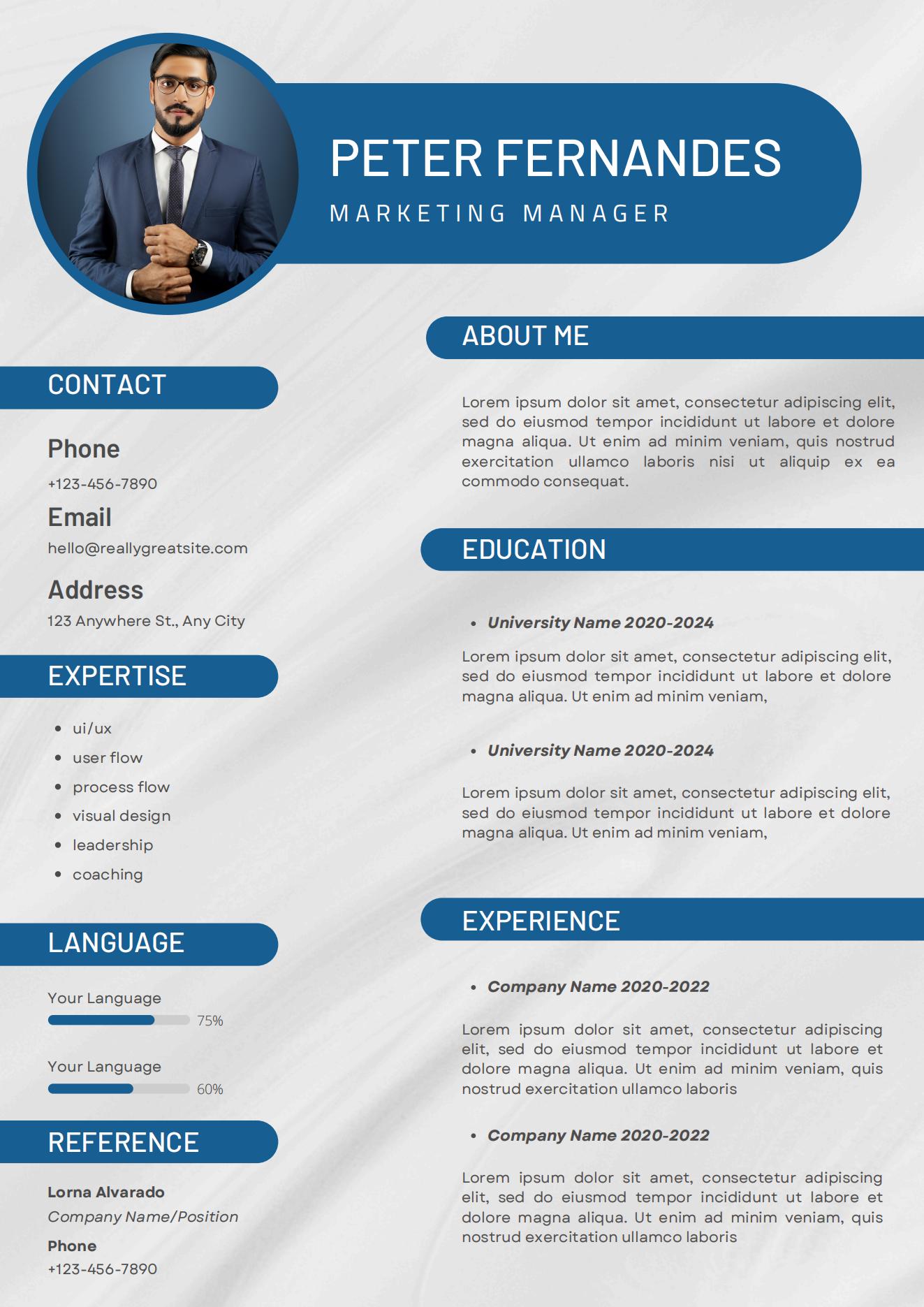 Modèle de curriculum vitae simple pour le directeur du marketing (2)