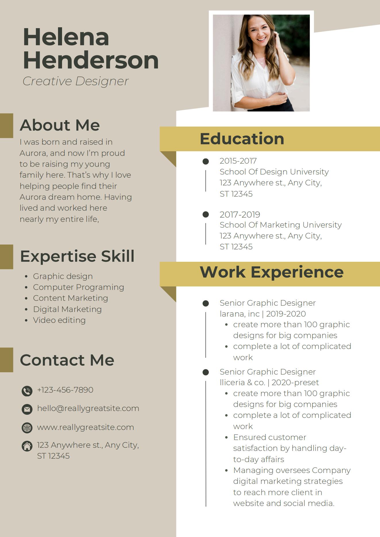 Concepteur créatif CV professionnel Exemple de CV